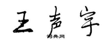 曾慶福王聲宇行書個性簽名怎么寫