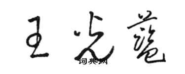 駱恆光王光藍草書個性簽名怎么寫