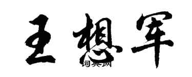 胡問遂王想軍行書個性簽名怎么寫