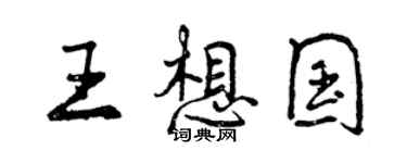 曾慶福王想國行書個性簽名怎么寫