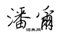 王正良潘爾行書個性簽名怎么寫