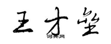 曾慶福王才壘行書個性簽名怎么寫