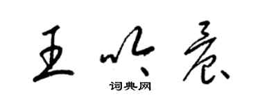 梁錦英王吟晨草書個性簽名怎么寫