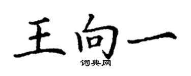 丁謙王向一楷書個性簽名怎么寫