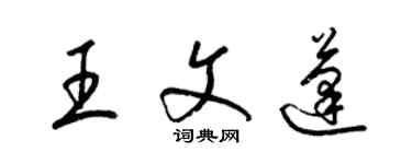 梁錦英王文蓬草書個性簽名怎么寫