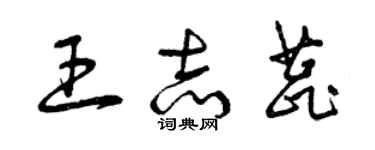 曾慶福王志蕊草書個性簽名怎么寫