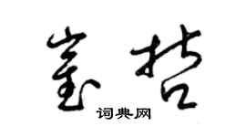 梁錦英崔哲草書個性簽名怎么寫
