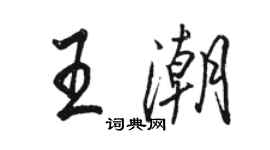 駱恆光王潮行書個性簽名怎么寫