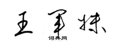 梁錦英王軍妹草書個性簽名怎么寫