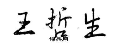 曾慶福王哲生行書個性簽名怎么寫