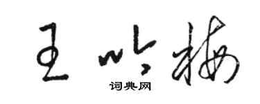 駱恆光王吟梅草書個性簽名怎么寫