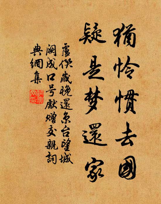 盧僎猶憐慣去國,疑是夢還家。書法作品欣賞