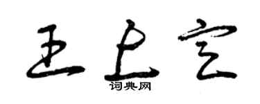 曾慶福王上定草書個性簽名怎么寫