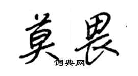 王正良莫畏行書個性簽名怎么寫