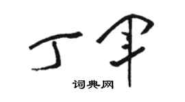 駱恆光丁軍草書個性簽名怎么寫
