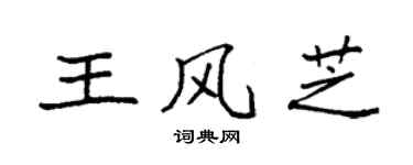 袁強王風芝楷書個性簽名怎么寫