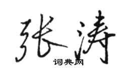 駱恆光張濤行書個性簽名怎么寫