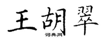 丁謙王胡翠楷書個性簽名怎么寫