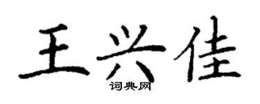 丁謙王興佳楷書個性簽名怎么寫