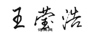 駱恆光王瑩浩行書個性簽名怎么寫