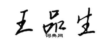王正良王品生行書個性簽名怎么寫