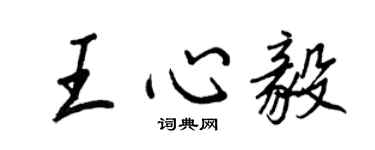 王正良王心毅行書個性簽名怎么寫