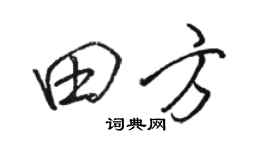 駱恆光田方行書個性簽名怎么寫