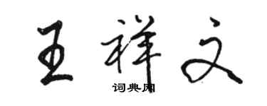 駱恆光王祥文行書個性簽名怎么寫