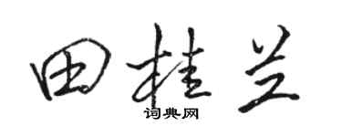 駱恆光田桂蘭行書個性簽名怎么寫