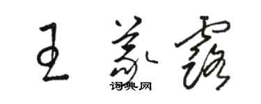 駱恆光王義露草書個性簽名怎么寫