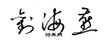 梁錦英劉海燕草書個性簽名怎么寫