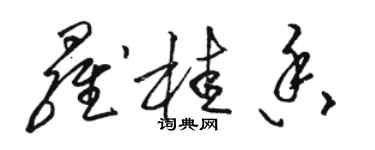 駱恆光羅桂香草書個性簽名怎么寫