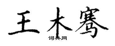 丁謙王木騫楷書個性簽名怎么寫