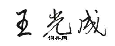 駱恆光王光成行書個性簽名怎么寫