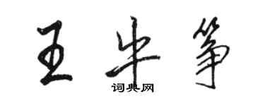 駱恆光王牛箏行書個性簽名怎么寫