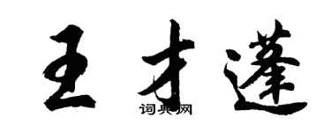 胡問遂王才蓬行書個性簽名怎么寫
