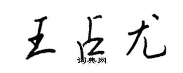 王正良王占尤行書個性簽名怎么寫