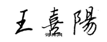 王正良王喜陽行書個性簽名怎么寫