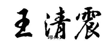胡問遂王清震行書個性簽名怎么寫