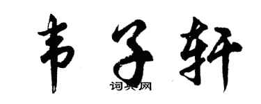 胡問遂韋子軒行書個性簽名怎么寫