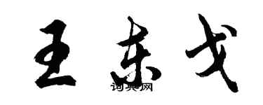 胡問遂王東戈行書個性簽名怎么寫