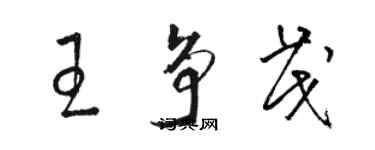 駱恆光王爭茂草書個性簽名怎么寫