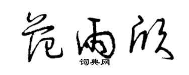 曾慶福范雨欣草書個性簽名怎么寫