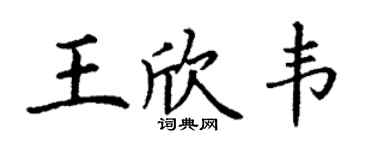 丁謙王欣韋楷書個性簽名怎么寫