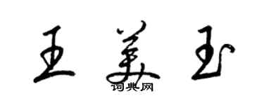 梁錦英王美玉草書個性簽名怎么寫