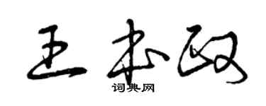 曾慶福王本政草書個性簽名怎么寫