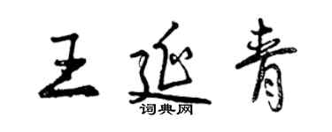 曾慶福王延青行書個性簽名怎么寫