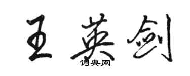 駱恆光王英劍行書個性簽名怎么寫