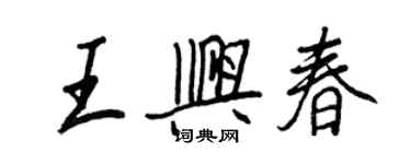 王正良王興春行書個性簽名怎么寫