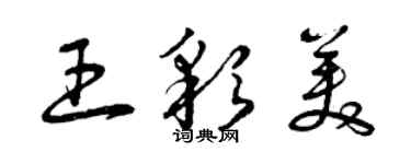 曾慶福王彩美草書個性簽名怎么寫